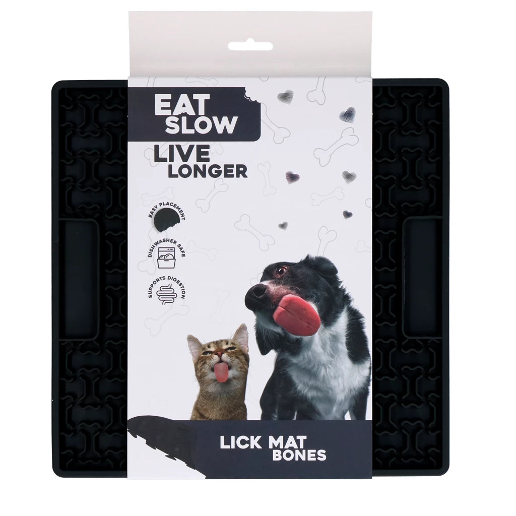 tapis-de-lechage-pour-chien-carre-eat-slow-live-longer-noir
