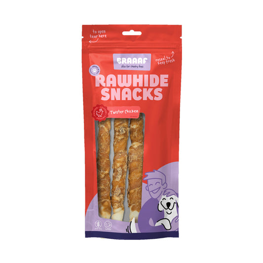 Snack a Macher Chien Poulet Twister - Braaaf