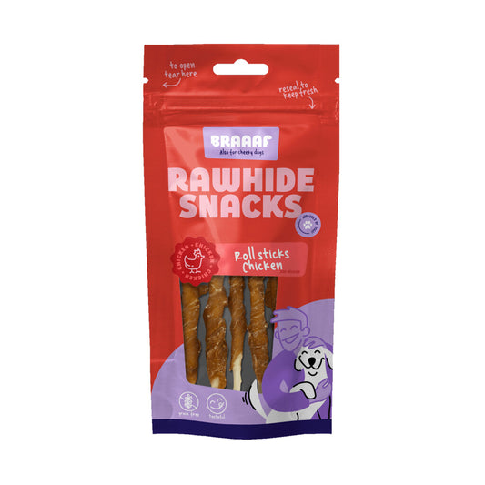 Snack a Macher Chien Rouler Bâtons de Poulet - Braaaf