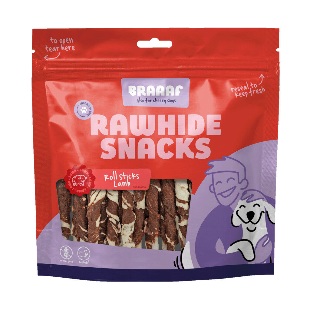 Snack a Macher Chien Rouler Bâtons de Agneau & Poisson - Braaaf