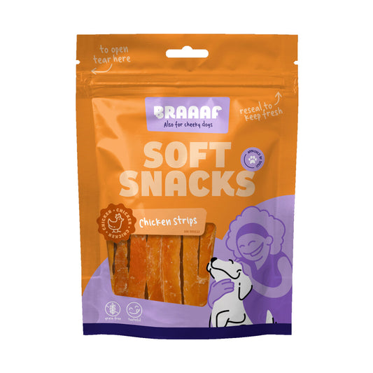 Friandise pour Chien Lanières de Poulet 85g - Braaaf