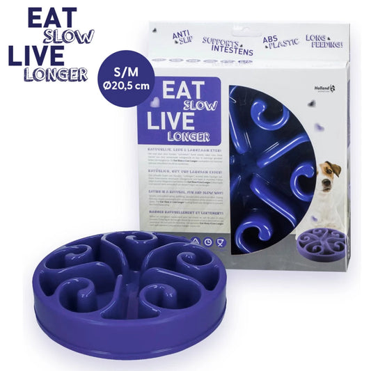 Gamelle Anti Glouton Chien Bleu - Eat Slow Live Longer