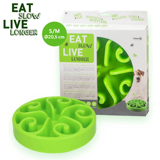 Gamelle anti glouton chien VERT - Eat Slow Live Longer