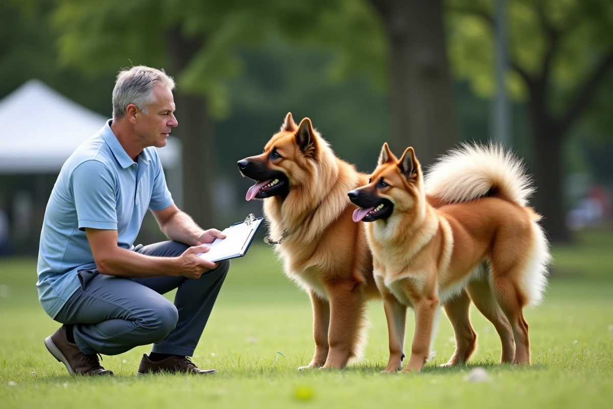 Dépistage génétique de chiens Eurasiers lors d'un événement canin de prévention des maladies héréditaires