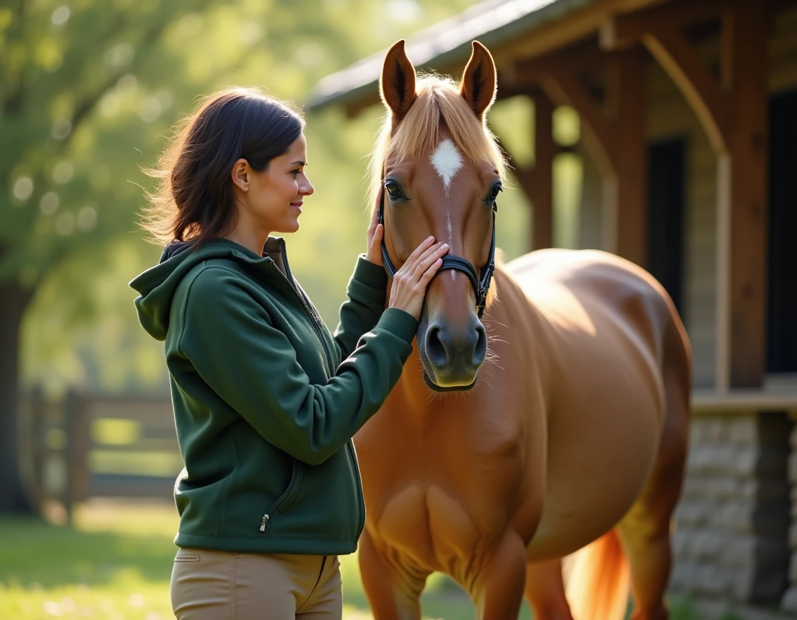 Femme en contact équestre thérapeutique avec un cheval palomino au Haras Au Coeur Des Possibles dans la Nièvre