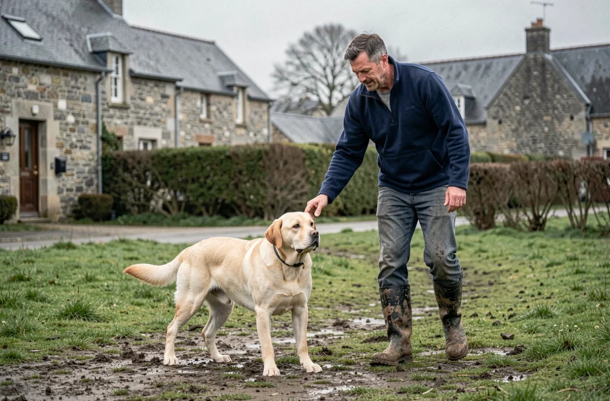 PaulinEducation Canine : éducateur canin guidant un labrador à Montauban-de-Bretagne